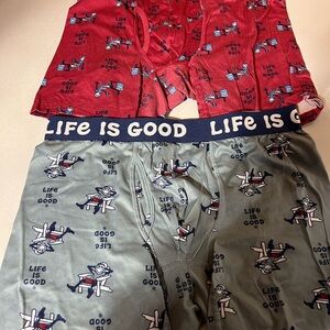 Life is Good Boxers Briefs - Red and Gray
